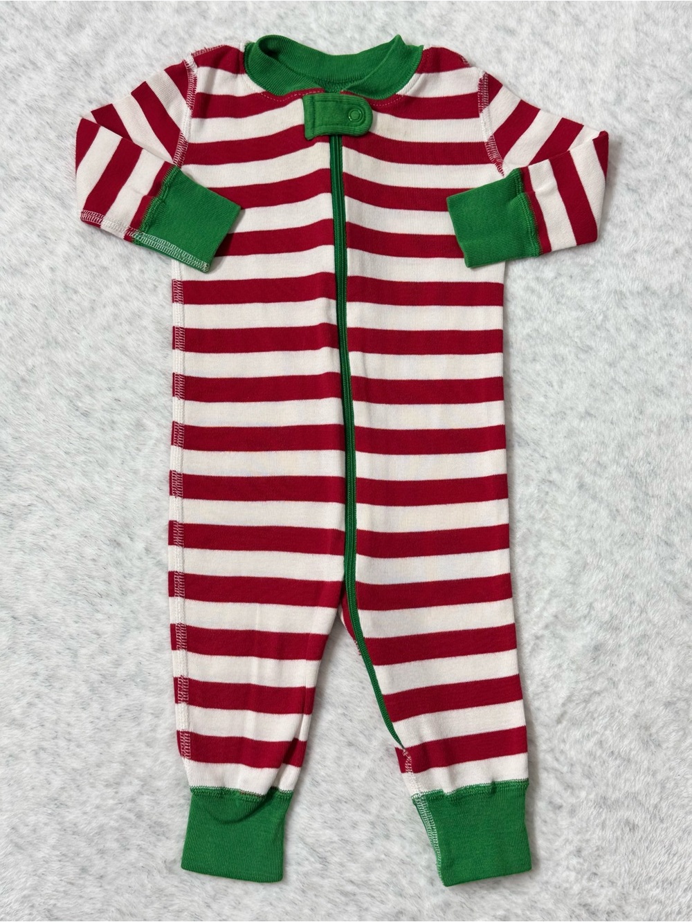 Hanna Andersson Red Stripe Christmas Zip Sleeper 6-9M Baby Cotton Holiday